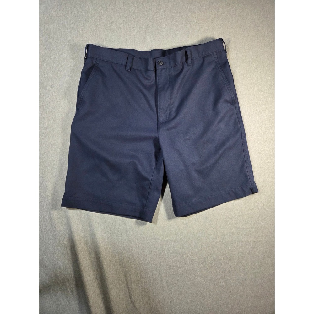 PGA Tour Mens Navy Blue Golf Shorts Size 36 Flat Front Performance Polyester
